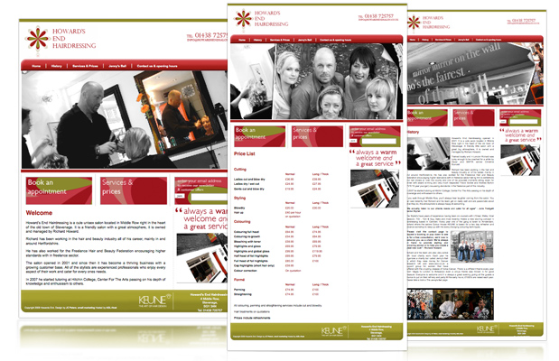 howards end web design portfolio image