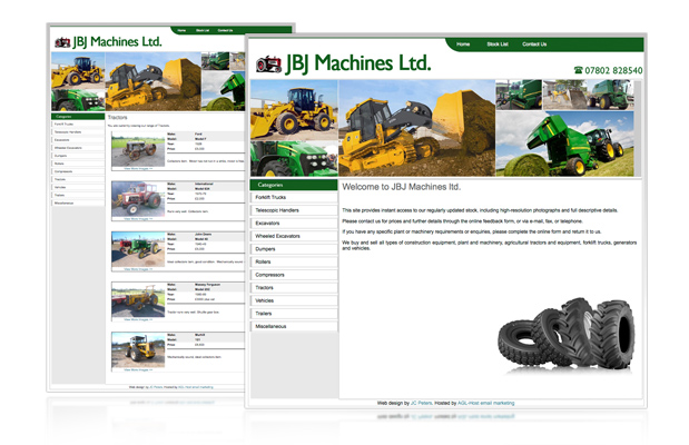 jbj machines web design portfolio image